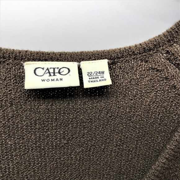 (SOLD)Cato Brown Short Sleeve Top Shirt sz 22 - Picture 3 of 6
